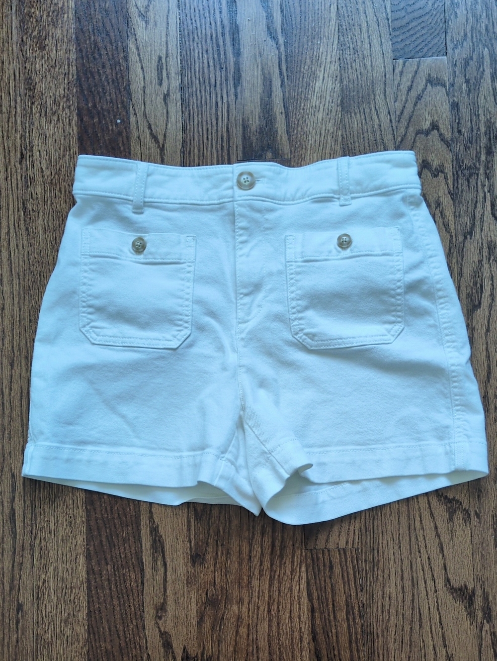 LOFT Palmer White High-Waist Pocket Shorts